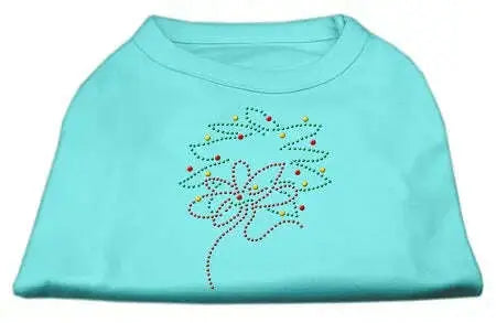 Christmas-Wreath-Rhinestone-Shirt-Aqua-M-GreatEagleInc-319855940