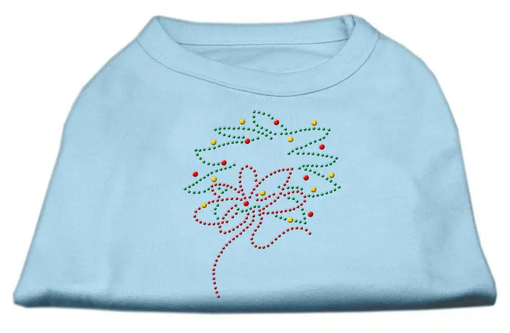Christmas-Wreath-Rhinestone-Shirt-Baby-Blue-M-GreatEagleInc-319855837