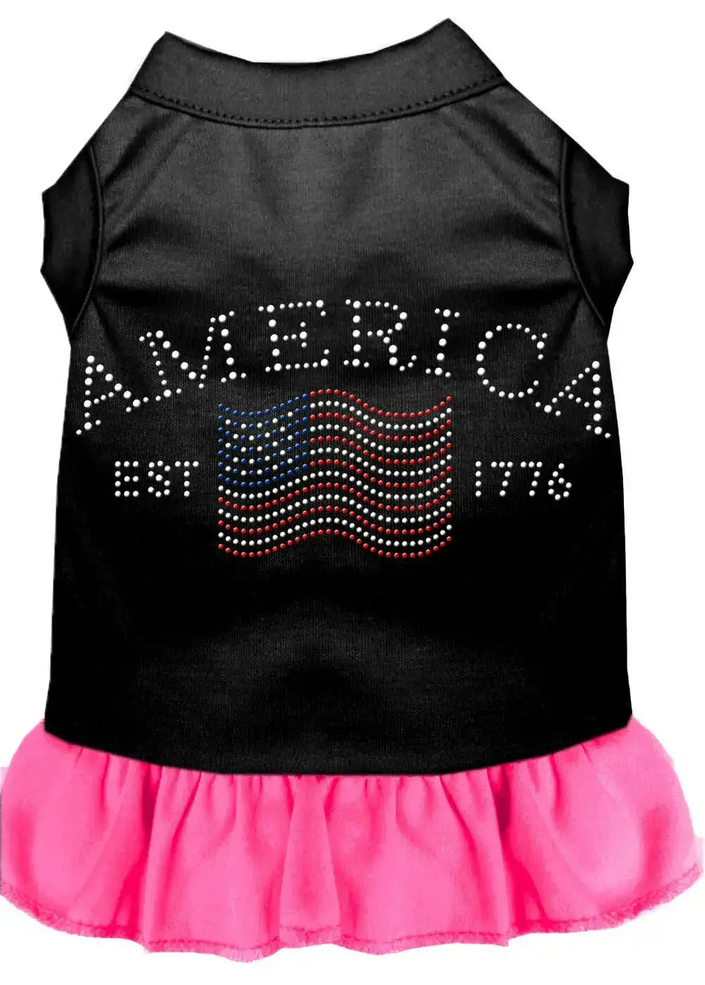 Classic-America-Rhinestone-Dress-Black-With-Bright-Pink-Xl-GreatEagleInc-319535753
