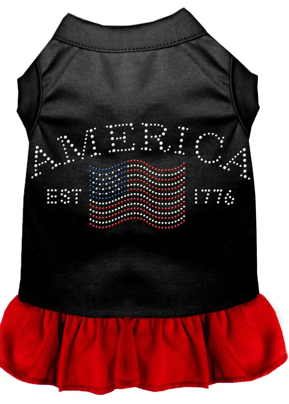 Classic-America-Rhinestone-Dress-Black-With-Red-Lg-GreatEagleInc-319538242