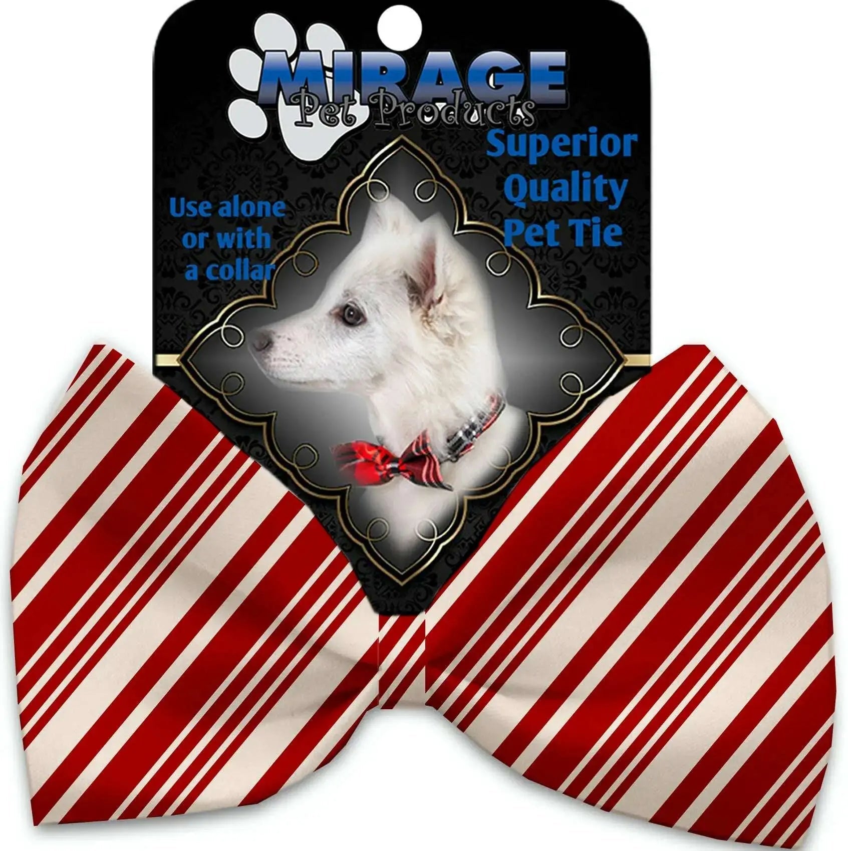 Classic-Candy-Cane-Stripes-Pet-Bow-Tie-Collar-Accessory-With-Velcro-GreatEagleInc-320196648