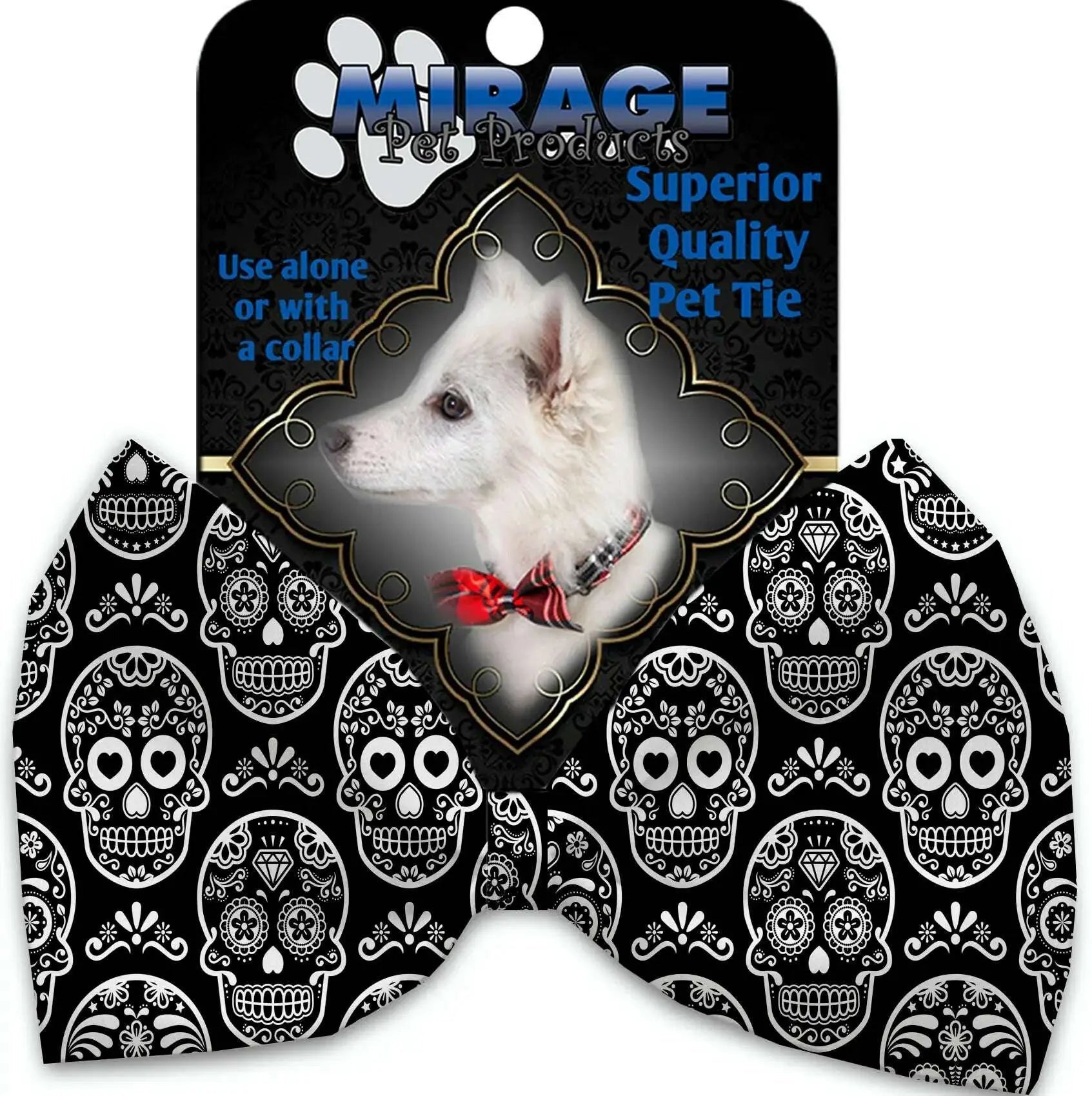 Classic-Sugar-Skulls-Pet-Bow-Tie-Collar-Accessory-With-Velcro-GreatEagleInc-333867196