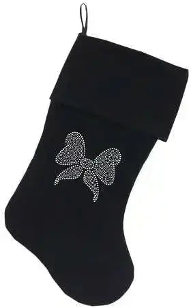 Clear-Bow-Rhinestone-18-Inch-Velvet-Christmas-Stocking-Black-GreatEagleInc-319867391