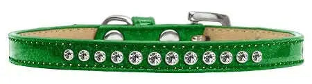 Clear-Crystal-Size-14-Emerald-Green-Puppy-Ice-Cream-Collar-GreatEagleInc-319631691