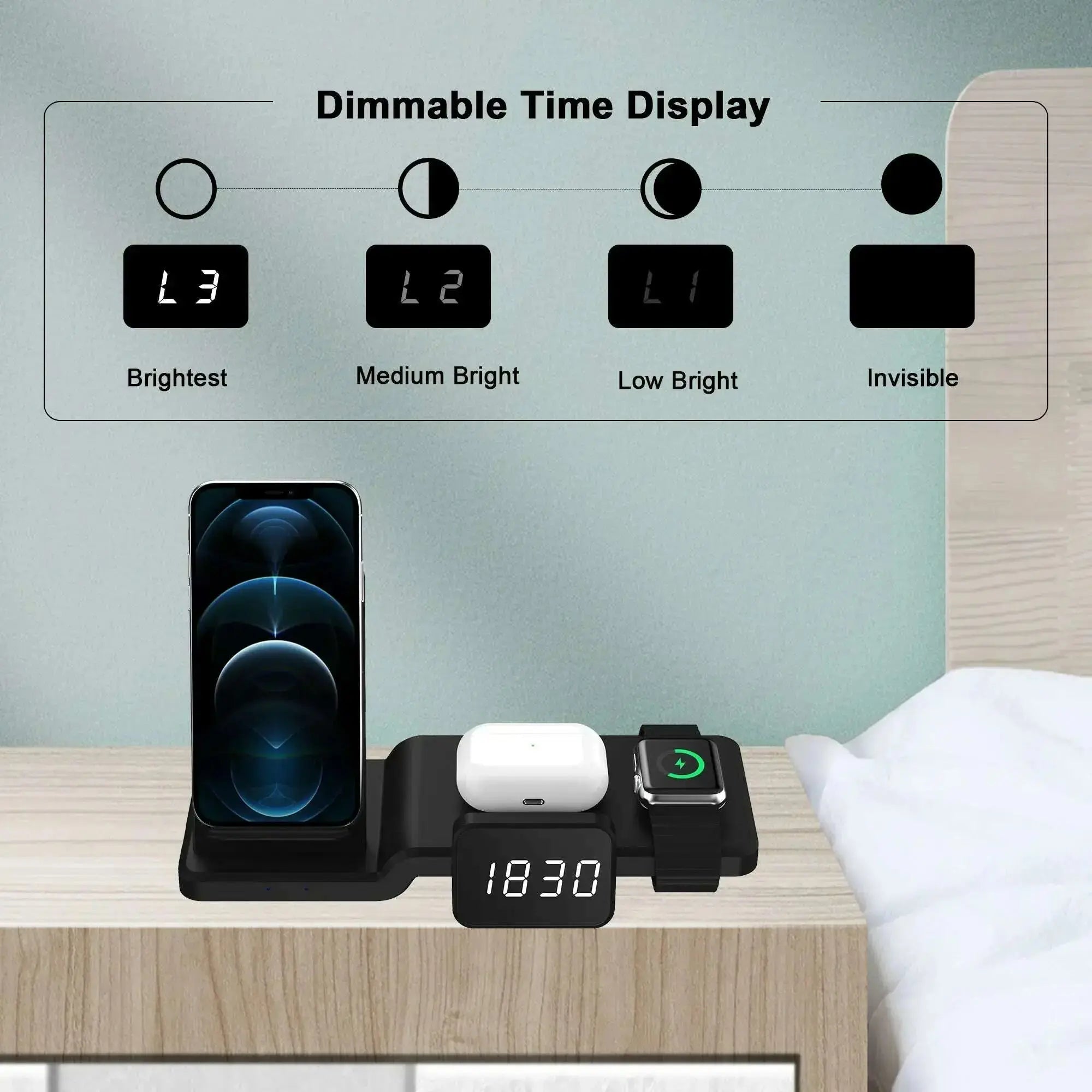 Clock-radio-charge-15W-4-in-1-Cell-Phone-Qi-Fast-Wireless-Charger-For-iWatch-For-AirPods-Time-adjustment-GreatEagleInc-333978756