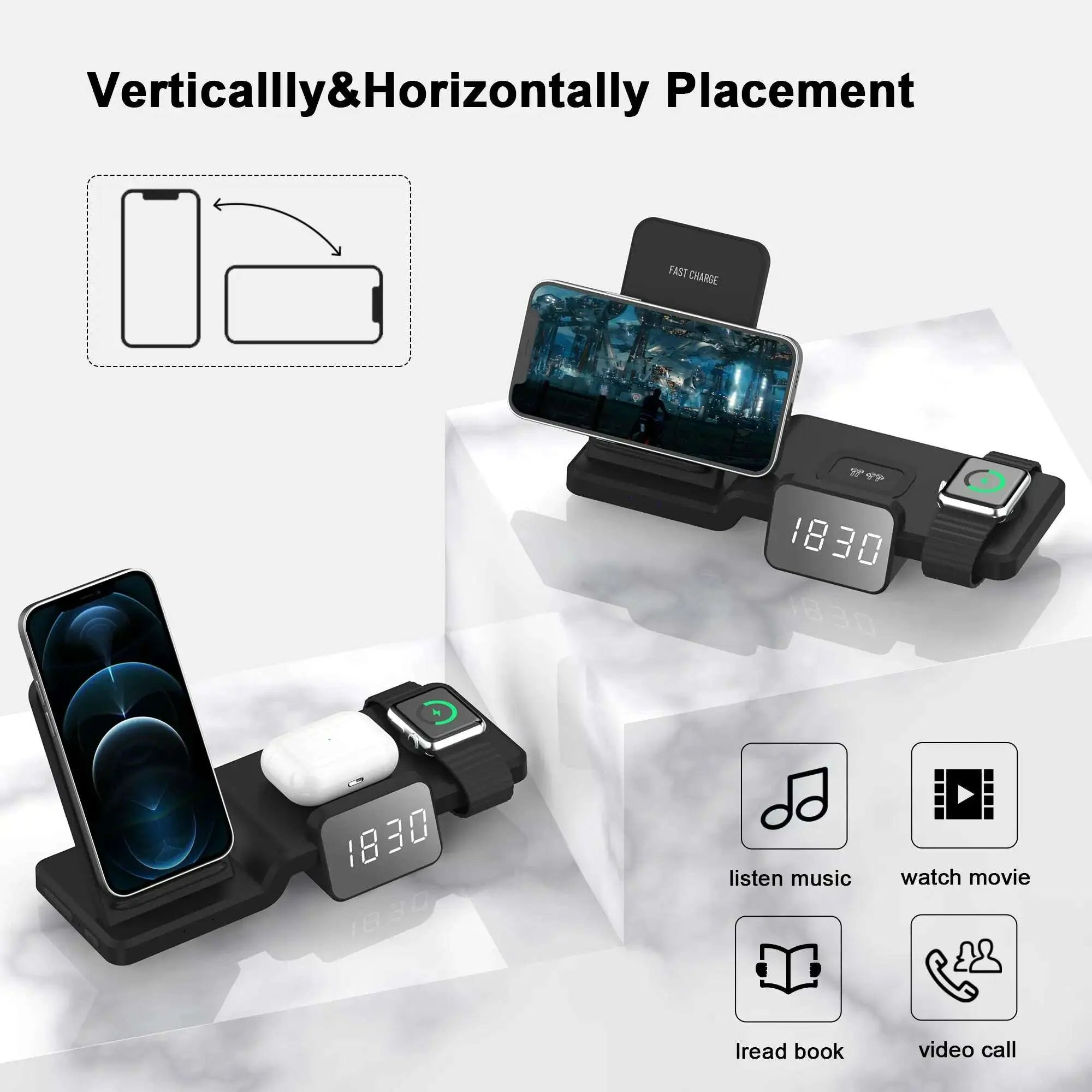 Clock-radio-charge-15W-4-in-1-Cell-Phone-Qi-Fast-Wireless-Charger-For-iWatch-For-AirPods-Time-adjustment-GreatEagleInc-333978840