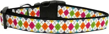 Colorful-Argyle-Nylon-Dog-Collar-Xs-GreatEagleInc-318487221