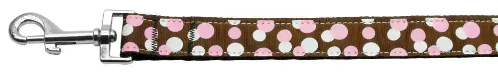 Confetti-Dots-Nylon-Collar-Chocolate-1-Wide-6ft-Lsh-GreatEagleInc-318901255