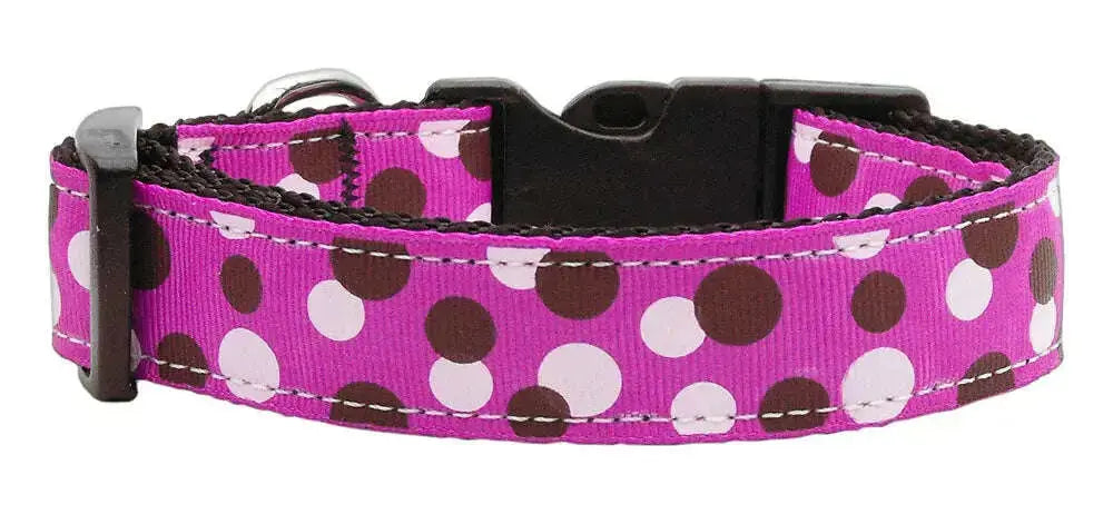 Confetti-Dots-Nylon-Collar-Fuchsia-Large-GreatEagleInc-318901570