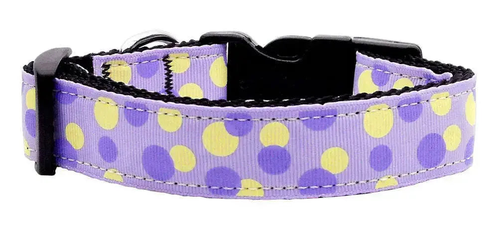 Confetti-Dots-Nylon-Collar-Lavender-Large-GreatEagleInc-318818918