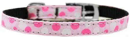 Confetti-Dots-Nylon-Dog-Collar-With-Classic-Buckle-3-8_-Light-Pink-Size-12-GreatEagleInc-333688778