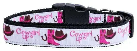 Cowgirl-Up-Nylon-Dog-Collar-Sm-GreatEagleInc-318496814