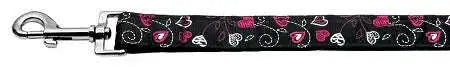 Crazy-Hearts-Nylon-Collars-Black-1-Wide-4ft-Lsh-GreatEagleInc-318899011