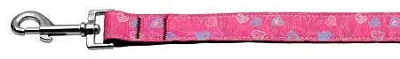 Crazy-Hearts-Nylon-Collars-Bright-Pink-1-Wide-6ft-Lsh-GreatEagleInc-318899163