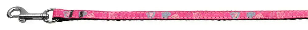 Crazy-Hearts-Nylon-Collars-Bright-Pink-3-8-Wide-4ft-Lsh-GreatEagleInc-318763133