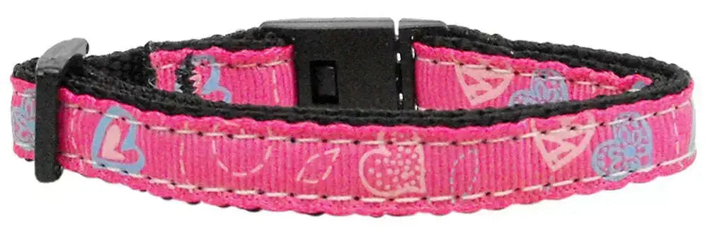 Crazy-Hearts-Nylon-Collars-Bright-Pink-Cat-Safety-GreatEagleInc-318763367