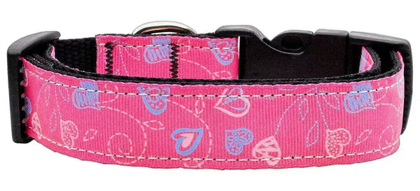 Crazy-Hearts-Nylon-Collars-Bright-Pink-Large-GreatEagleInc-318899674