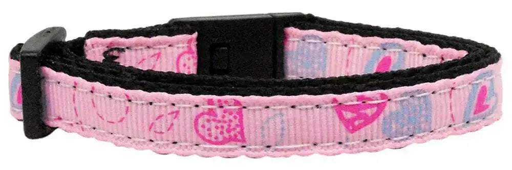 Crazy-Hearts-Nylon-Collars-Light-Pink-Cat-Safety-GreatEagleInc-318899476