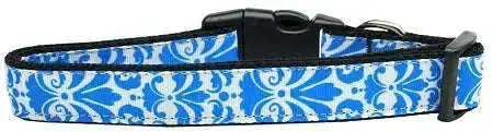 Damask-Blue-Nylon-Cat-Collar-GreatEagleInc-318788871