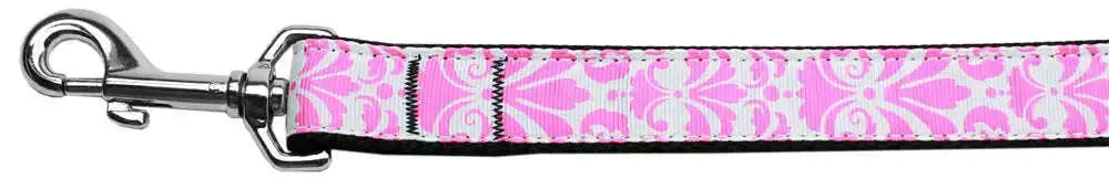 Damask-Light-Pink-Nylon-Dog-Leash-5-8-Inch-Wide-6ft-Long-GreatEagleInc-318789019