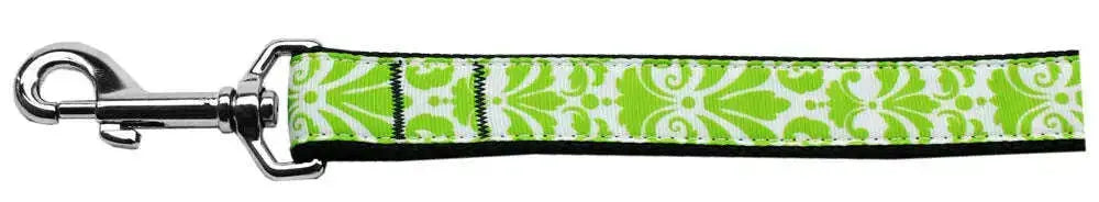 Damask-Lime-Green-Nylon-Dog-Leash-5-8-Inch-Wide-6ft-Long-GreatEagleInc-333698779