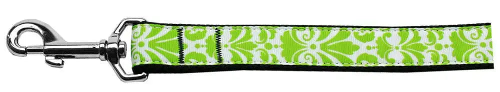 Damask-Lime-Green-Nylon-Dog-Leash-5-8-Inch-Wide-6ft-Long-GreatEagleInc-333698779