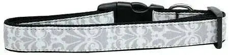 Damask-Nylon-Cat-Collar-Grey-GreatEagleInc-318645035