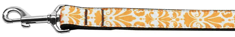 Damask-Orange-Nylon-Dog-Leash-3-8-Inch-Wide-6ft-Long-GreatEagleInc-318645647