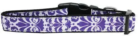 Damask-Purple-Nylon-Dog-Collar-Medium-Narrow-GreatEagleInc-318789118