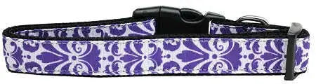 Damask-Purple-Nylon-Dog-Collar-Sm-GreatEagleInc-333697712