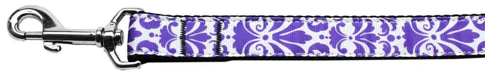 Damask-Purple-Nylon-Dog-Leash-3-8-Inch-Wide-4ft-Long-GreatEagleInc-333697943