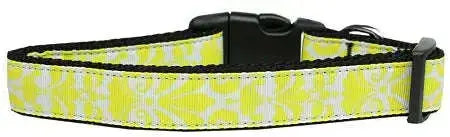 Damask-Yellow-Nylon-Dog-Collar-Xl-GreatEagleInc-318789662