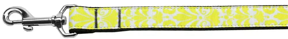 Damask-Yellow-Nylon-Dog-Leash-5-8-Inch-Wide-4ft-Long-GreatEagleInc-318645772