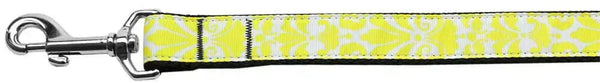 Damask-Yellow-Nylon-Dog-Leash-5-8-Inch-Wide-6ft-Long-GreatEagleInc-333697140
