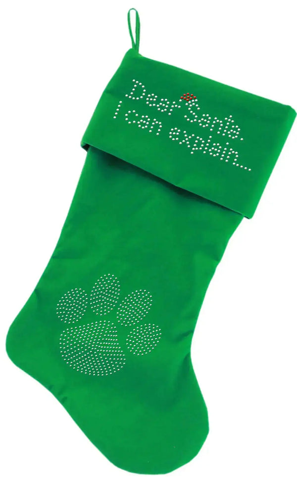Dear-Santa-I-Can-Explain-Rhinestone-18-Inch-Velvet-Christmas-Stocking-Green-GreatEagleInc-319869520