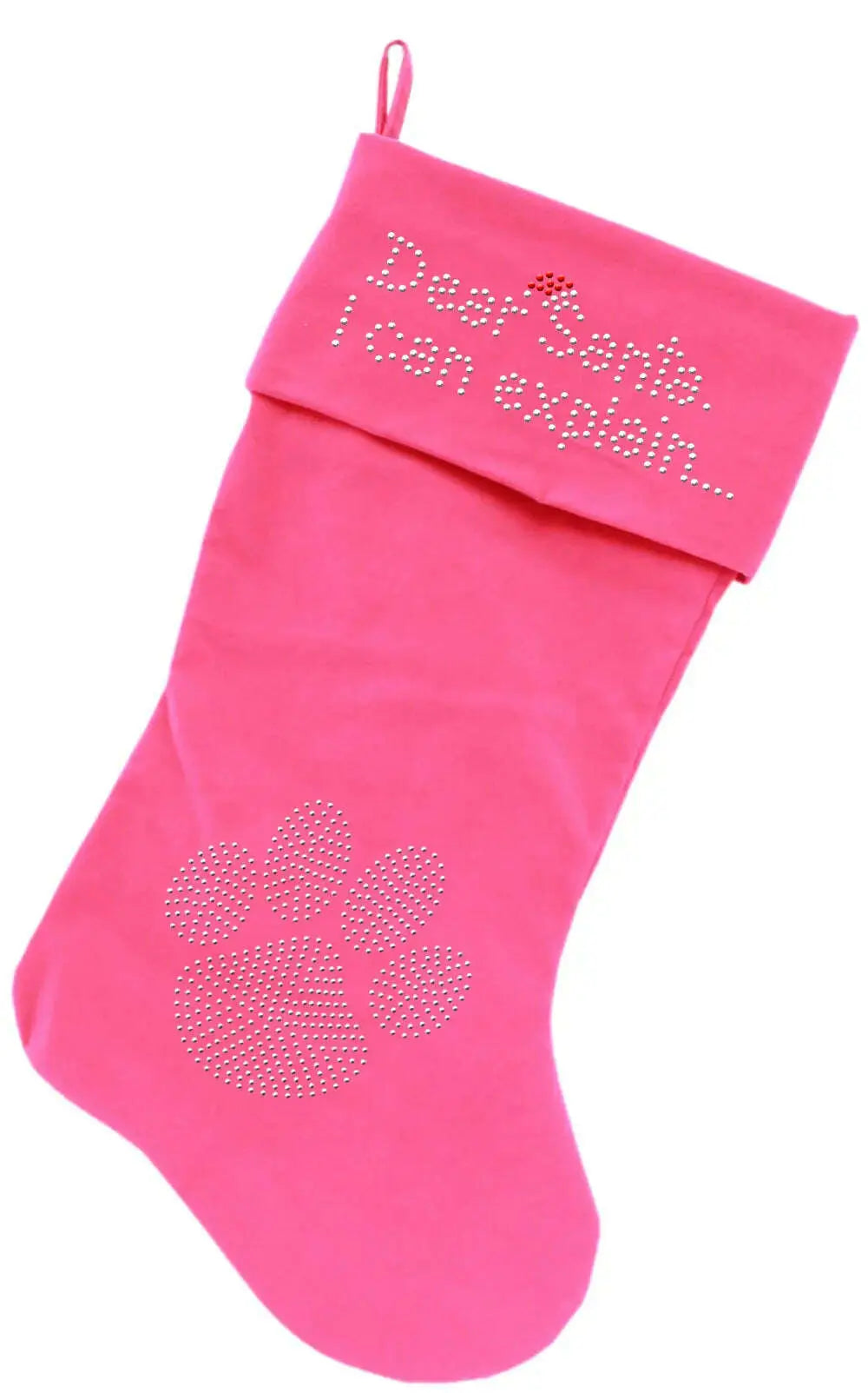 Dear-Santa-I-Can-Explain-Rhinestone-18-Inch-Velvet-Christmas-Stocking-Pink-GreatEagleInc-319869453