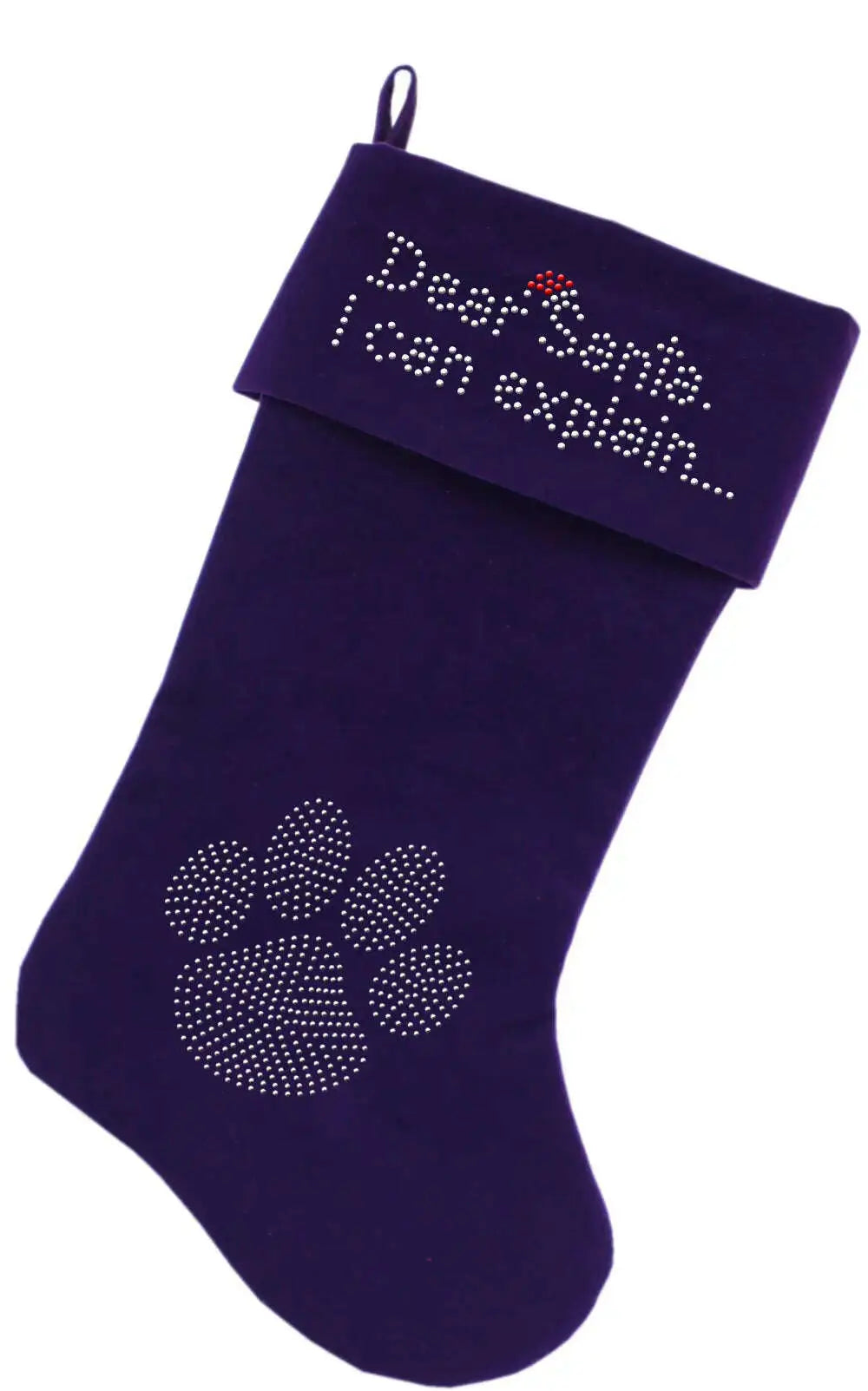 Dear-Santa-I-Can-Explain-Rhinestone-18-Inch-Velvet-Christmas-Stocking-Purple-GreatEagleInc-319869383