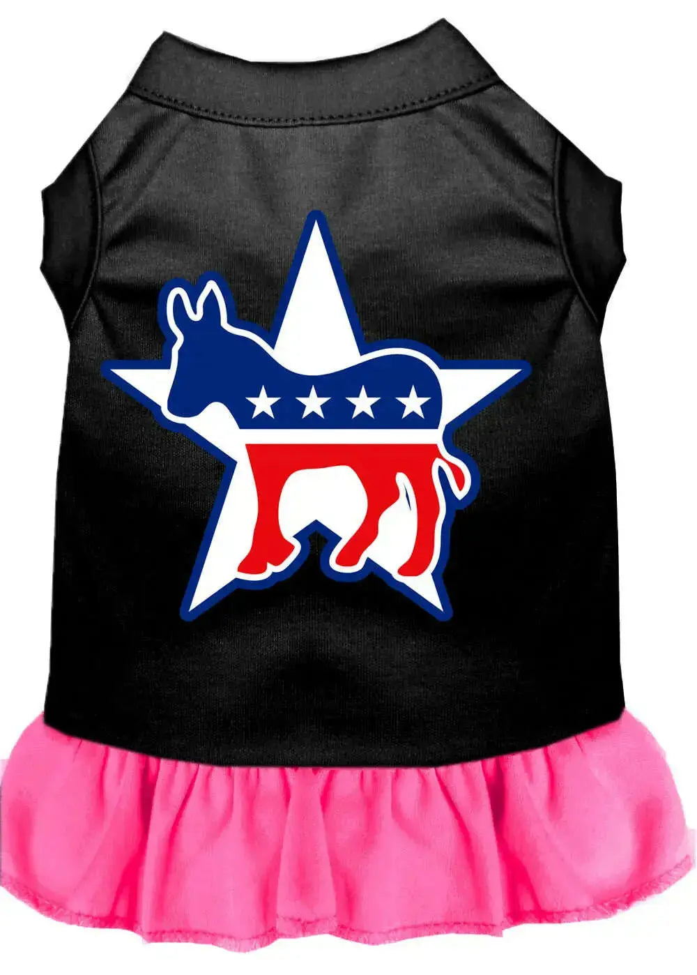 Democrat-Screen-Print-Dress-Black-With-Bright-Pink-Xxxl-GreatEagleInc-318618740