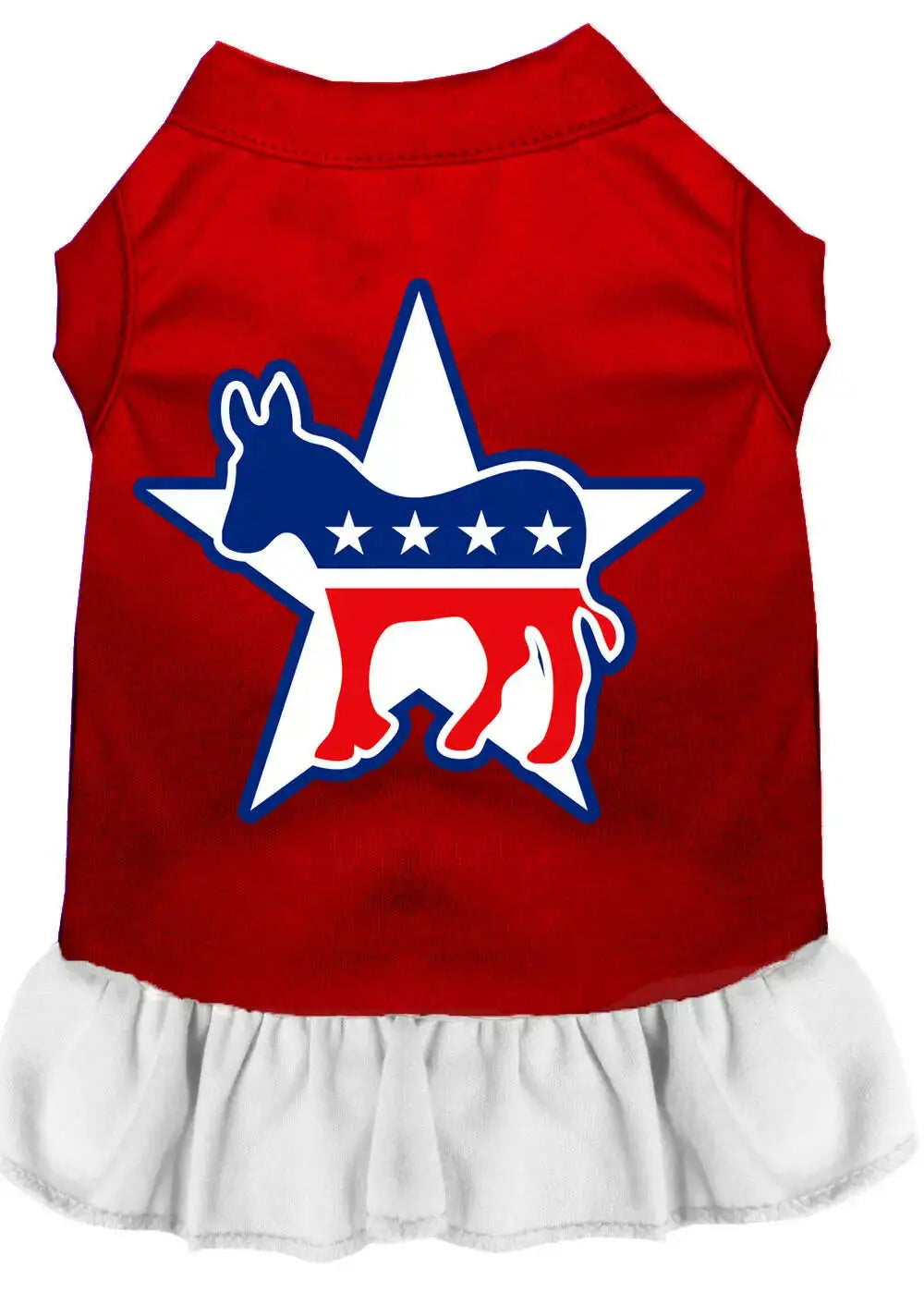 Democrat-Screen-Print-Dress-Red-With-White-Xxl-GreatEagleInc-319264484