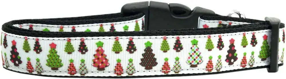 Designer-Christmas-Trees-Nylon-Dog-Collar-Medium-Narrow-GreatEagleInc-318550253