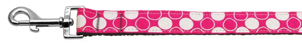 Diagonal-Dots-Nylon-Collar-Bright-Pink-1-Wide-4ft-Lsh-GreatEagleInc-318764071