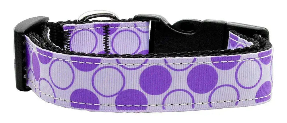 Diagonal-Dots-Nylon-Collar-Lavender-Medium-GreatEagleInc-333776618
