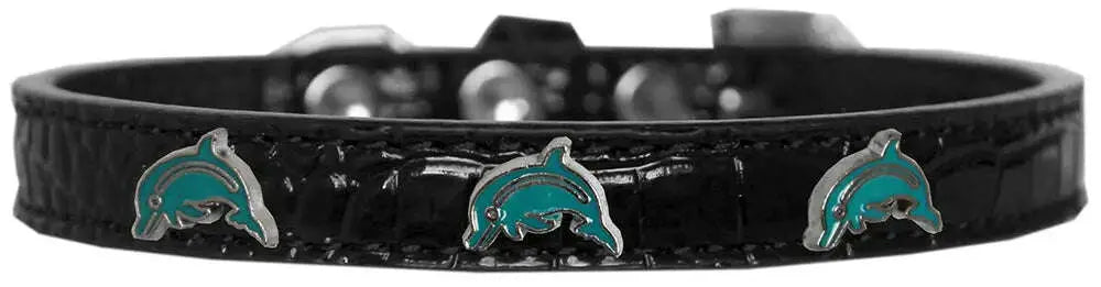 Dolphin-Widget-Croc-Dog-Collar-Black-Size-16-GreatEagleInc-319970199