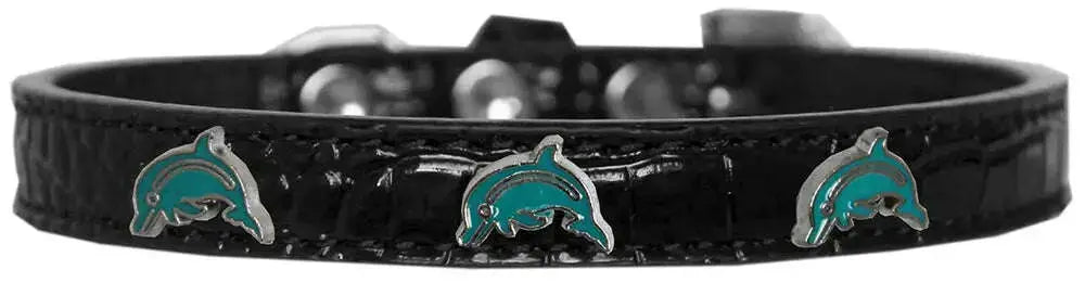 Dolphin-Widget-Croc-Dog-Collar-Black-Size-18-GreatEagleInc-319970267