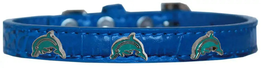 Dolphin-Widget-Croc-Dog-Collar-Blue-Size-16-GreatEagleInc-319970719