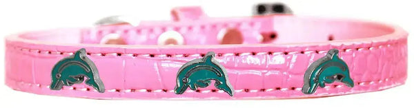 Dolphin-Widget-Croc-Dog-Collar-Light-Pink-Size-18-GreatEagleInc-319973865