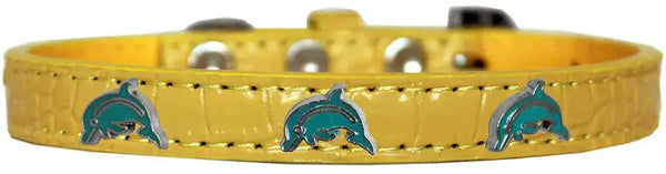 Dolphin-Widget-Croc-Dog-Collar-Yellow-Size-14-GreatEagleInc-319976054