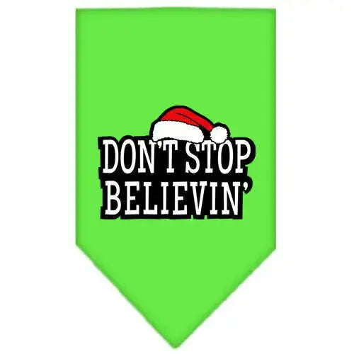 Don_t-Stop-Believin-Screen-Print-Bandana-Lime-Green-Small-GreatEagleInc-319824538