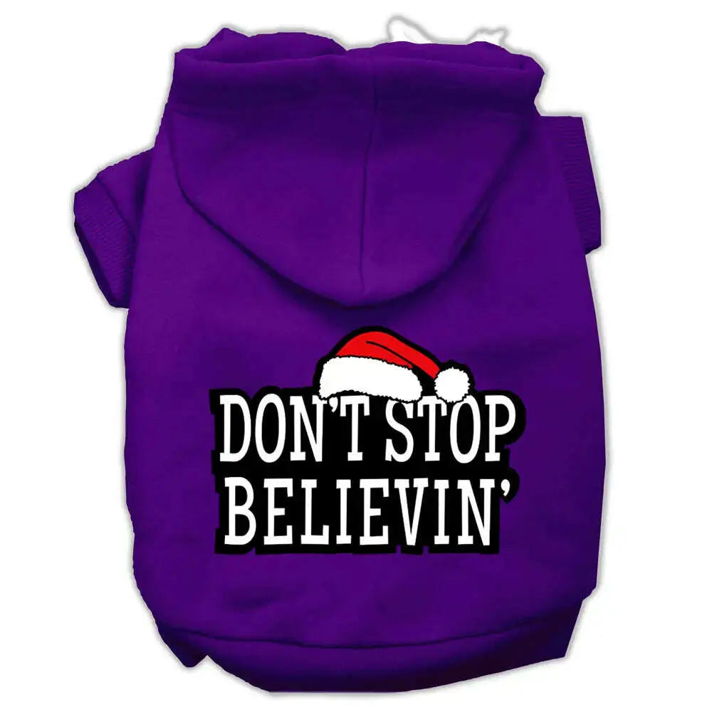 Don_t-Stop-Believin_-Screenprint-Pet-Hoodies-Purple-Size-M-GreatEagleInc-319396073