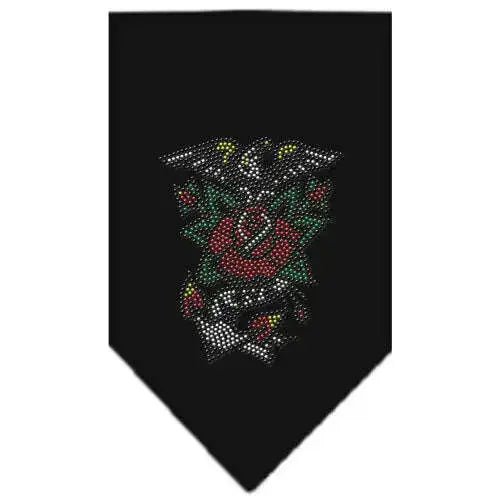 Eagle-Rose-Rhinestone-Bandana-Black-Small-GreatEagleInc-318591178